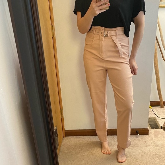 GAP High Waist Belted Blush Utility Khaki Pants - Picture 5 of 14